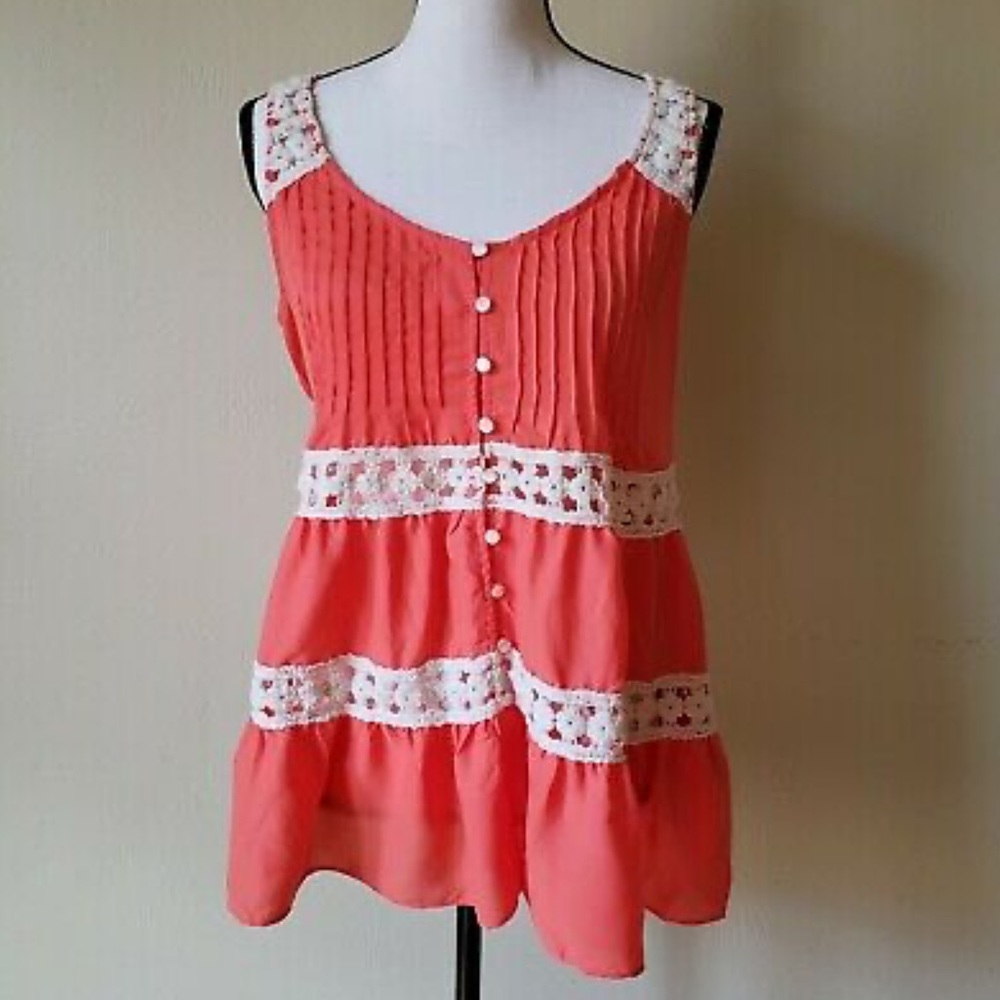 Anthropologie coral sleeveless top
